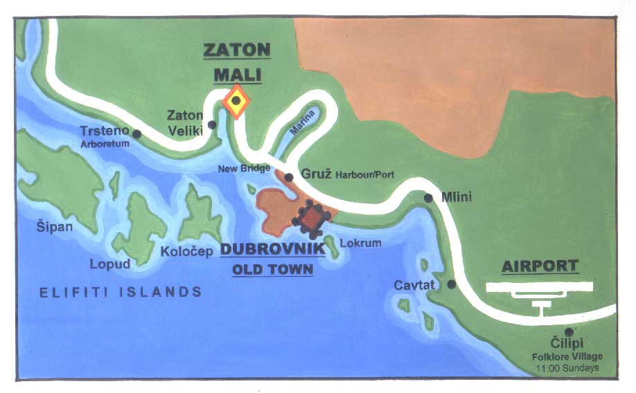 Zaton bay on the map of the local area