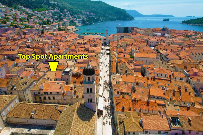 Location of apartments shown on the map of the Old town